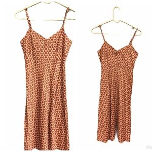 Gap Bronze and Pink Floral Cami Fit n Flare